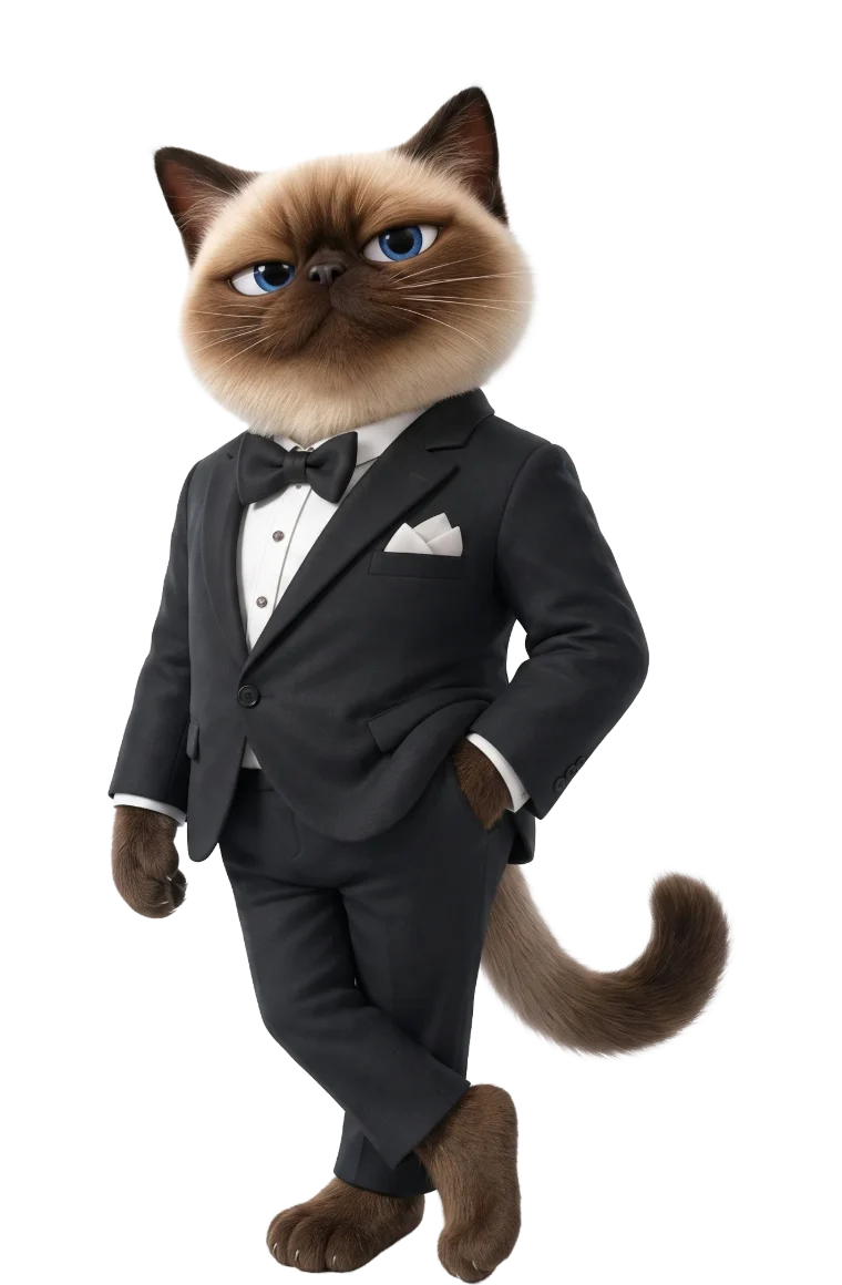 Cappuccino — the agency's stubborn idea generator, in a tuxedo